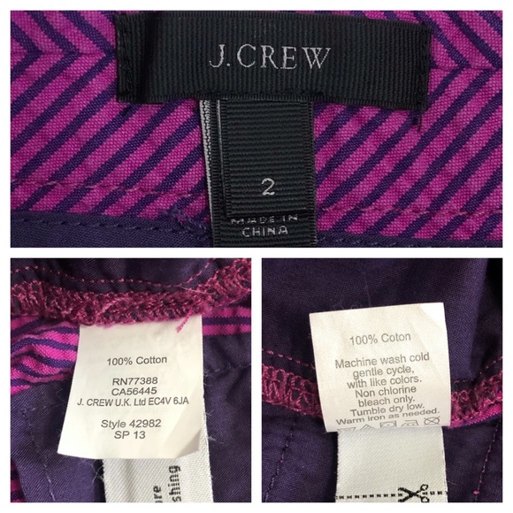 SOLD J. Crew Fushia Striped Seersucker Shorts3Inch - Picture 6 of 7